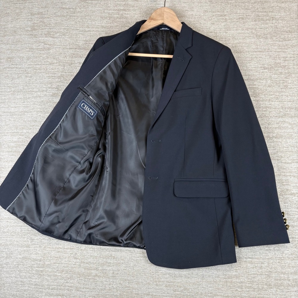 Chaps Boys Navy Gold Buttons Blazer Jacket Boys 16 Preppy Classic Club Old Money